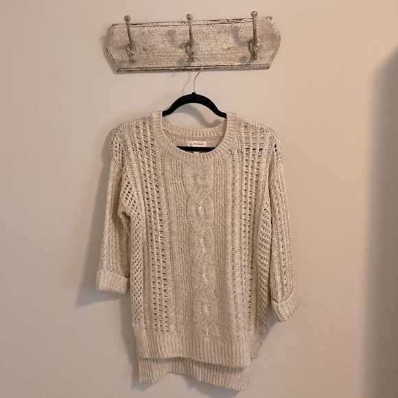 JJ Basics Cream Oatmeal Knit Sweater - Picture 1 of 4